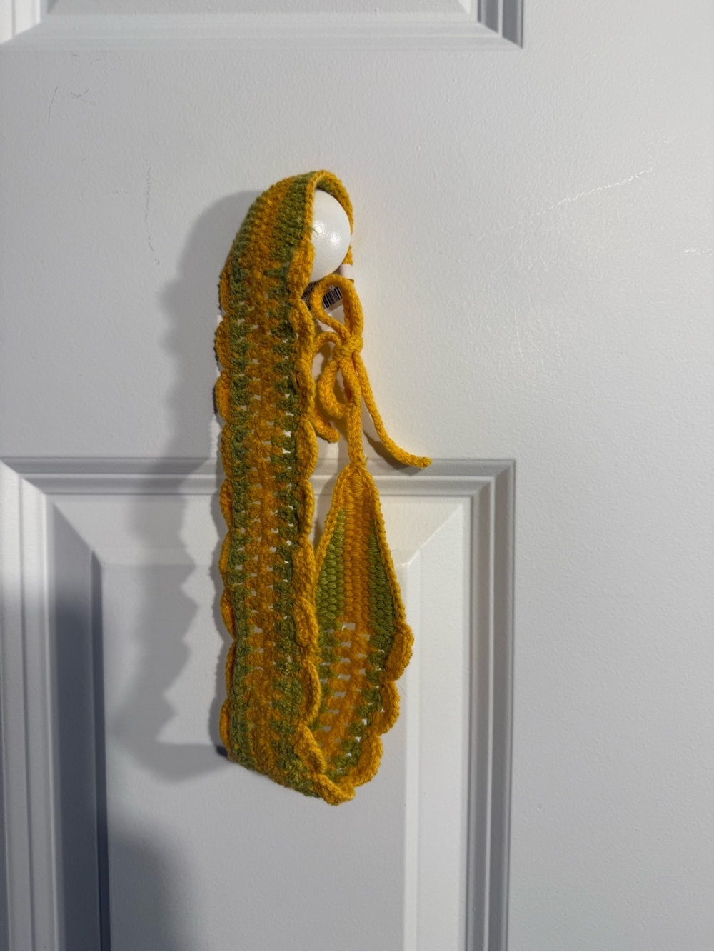 Urban Outfitters Yellow and Green Crocheted Headwrap